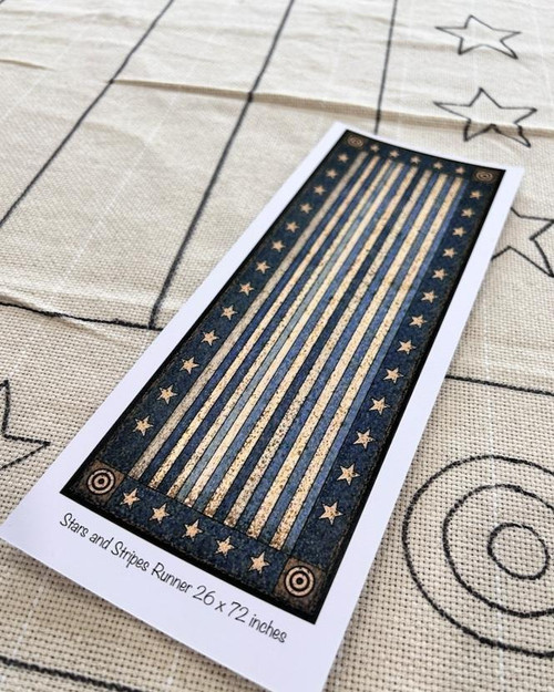 Stars and Stripes runner Doodle Rug Hooking Pattern