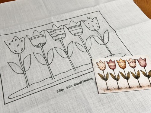 “5 Tulips” Doodle Punch needle pattern