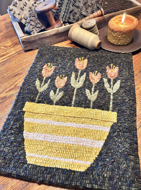 Spring Yelloware Bowl Rug Hooking Kit
