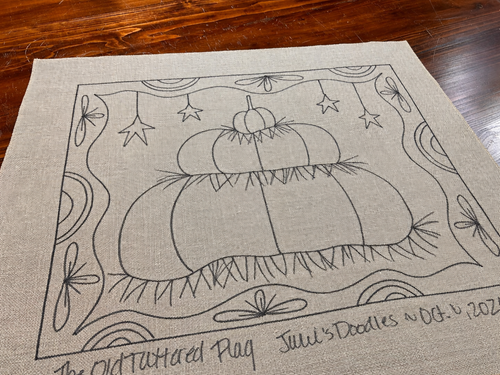 “Doodle of the day” Rug Hooking Pattern on Linen ~ October 6, 2026
