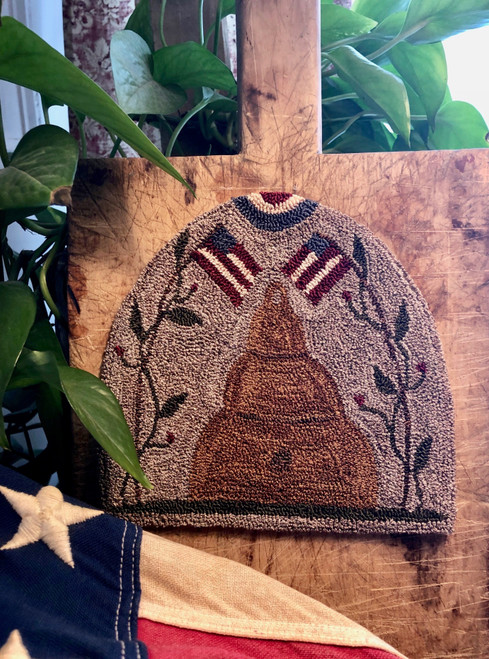 Two Flags and A Hive Punch Needle Pattern or Kit