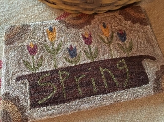 Spring Basket of Tulips Punch Needle Pattern or Kit
