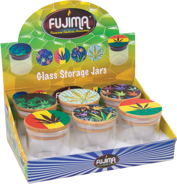 Fujima Leaf Glass Storage Jars 6ct Box