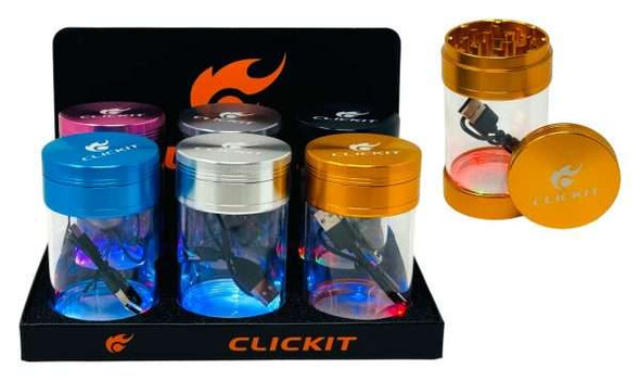 Clickit LED 3 Part Grinder 6ct Display Clickit