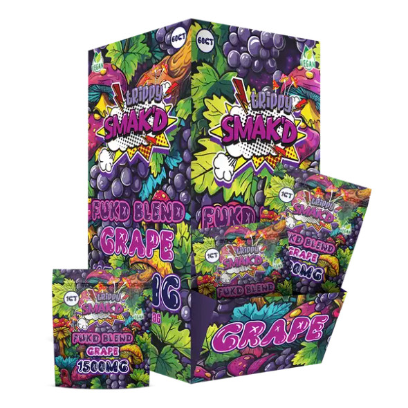 Smak'd Mushroom Fukd Blend 1500mg Gummies 60ct Box Smak'd