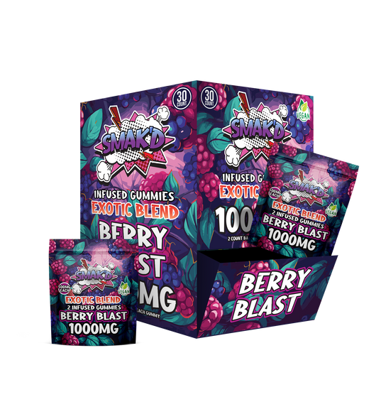Smak'd Exotic Blend 1000mg Gummies 30ct Box