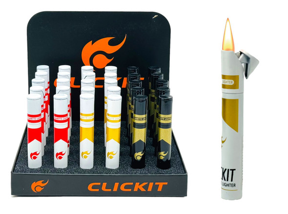 Clickit Cigarette Slide Flame Lighters 30ct Box