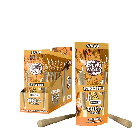 Puff Panda THC A 2/$8.99 Pre-Rolls 10ct Box Puff Panda