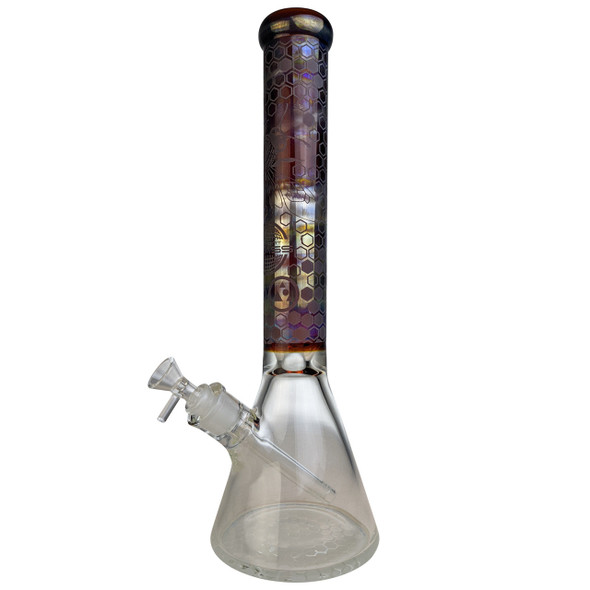 On Point Color Fumed Fused Neck Frosted Glass Water Pipe