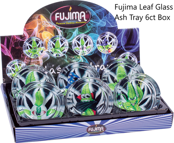 Fujima Leaf Glass Ash Tray 6ct Box