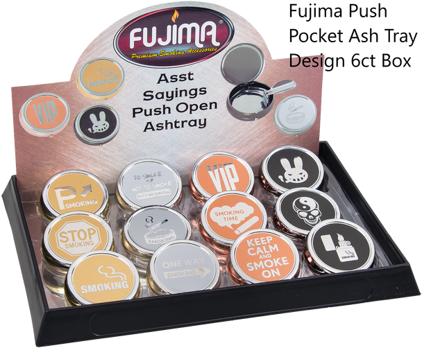 Fujima Push Pocket Ash Tray Design 6ct Box