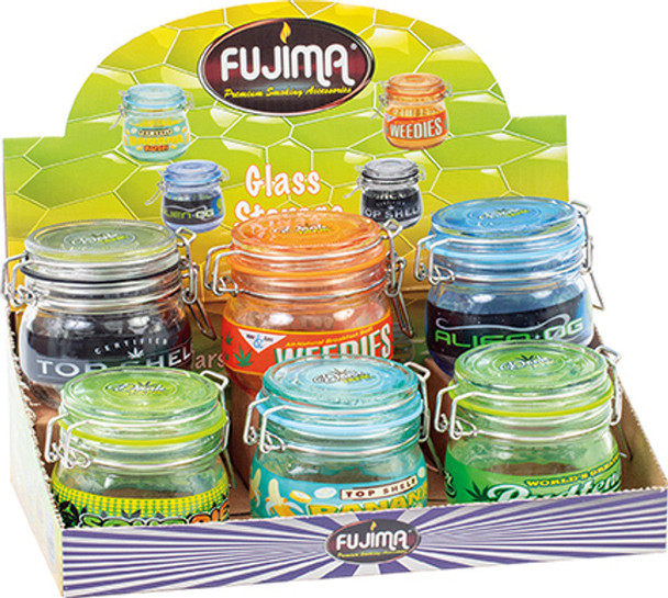 Fujima Small Rasta Glass Storage Jars 6ct Box