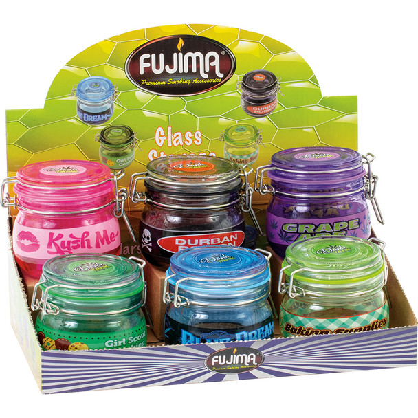 Fujima Smoke Glass Storage Jars 6ct Box