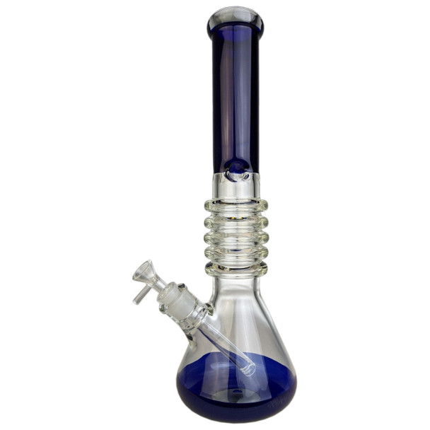 5 Ring Ribbed Glass Water Pipe