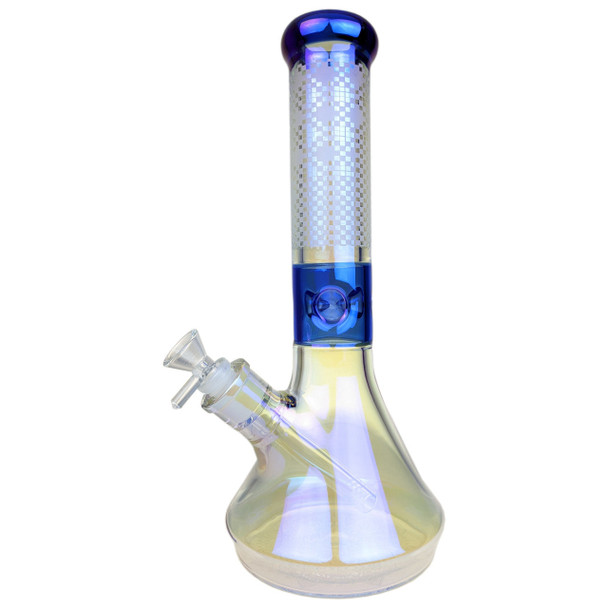 Electro Checkered Decal Beaker Glass Water Pipe