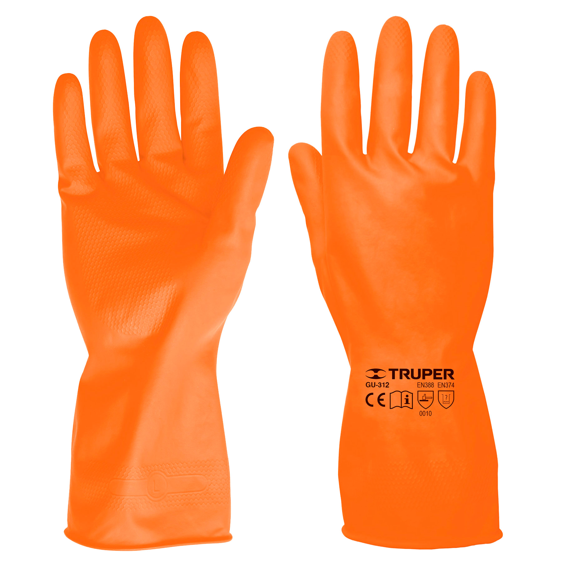 MegaWatts. Truper 13296 Latex Gloves, Long Cuff, Nonslip