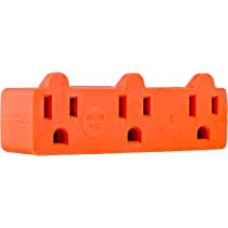 Amazon.com: GE 3-Outlet Extender, Heavy Duty Power Splitter, Grounded, Wall  Tap Adapter, 3-Prong, 1875 Watts, UL Listed, Orange, 54541 : Everything Else