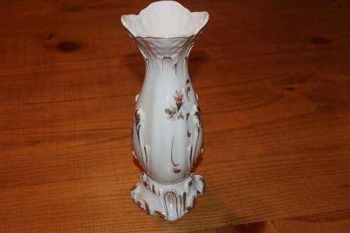 White Porcelain Japanese Floral Vase