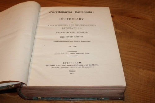 Encyclopedia Britannica, The Sixth Edition Vol XVII, Edinburgh 1823