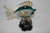 Rare Archimede Seguso Art Glass Blue and Gold Flecked Luxardo Fish Decanter