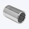 Proferred 1/2" Drive SAE 12-Point Standard Socket with polished chrome finish, angled view showing 12-point opening.