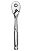 Proferred 1/4" Drive Pear Ratchet Handle with 72-tooth mechanism and polished chrome finish