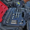 Proferred 3/8" Drive SAE & Metric 6-Point Standard Master Socket Set – 37 Piece in open case during automotive maintenance