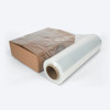 Proferred 18" 80 Gauge Hand Stretch Film shown with a wrapped cardboard shipping box