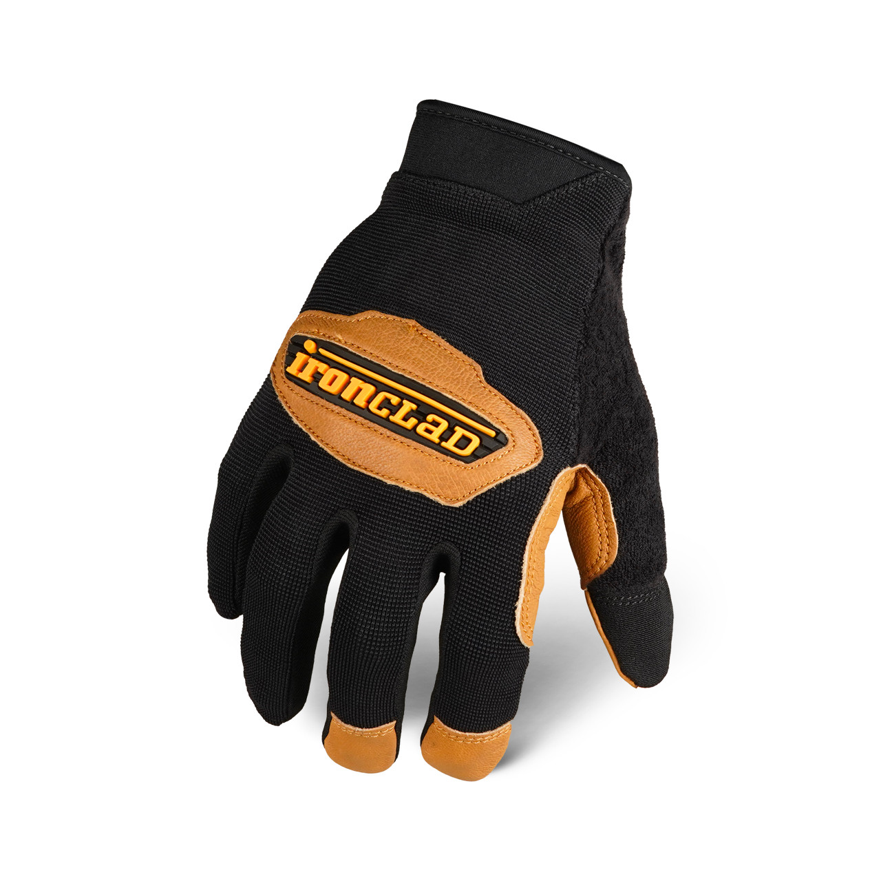 Ironclad Ranchworx Large Leather Gloves, Black/Tan