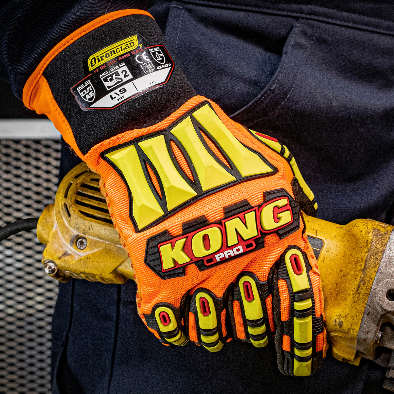 KONG Original Oil & Gas Safety Impact Gloves X-Large Orange NEW