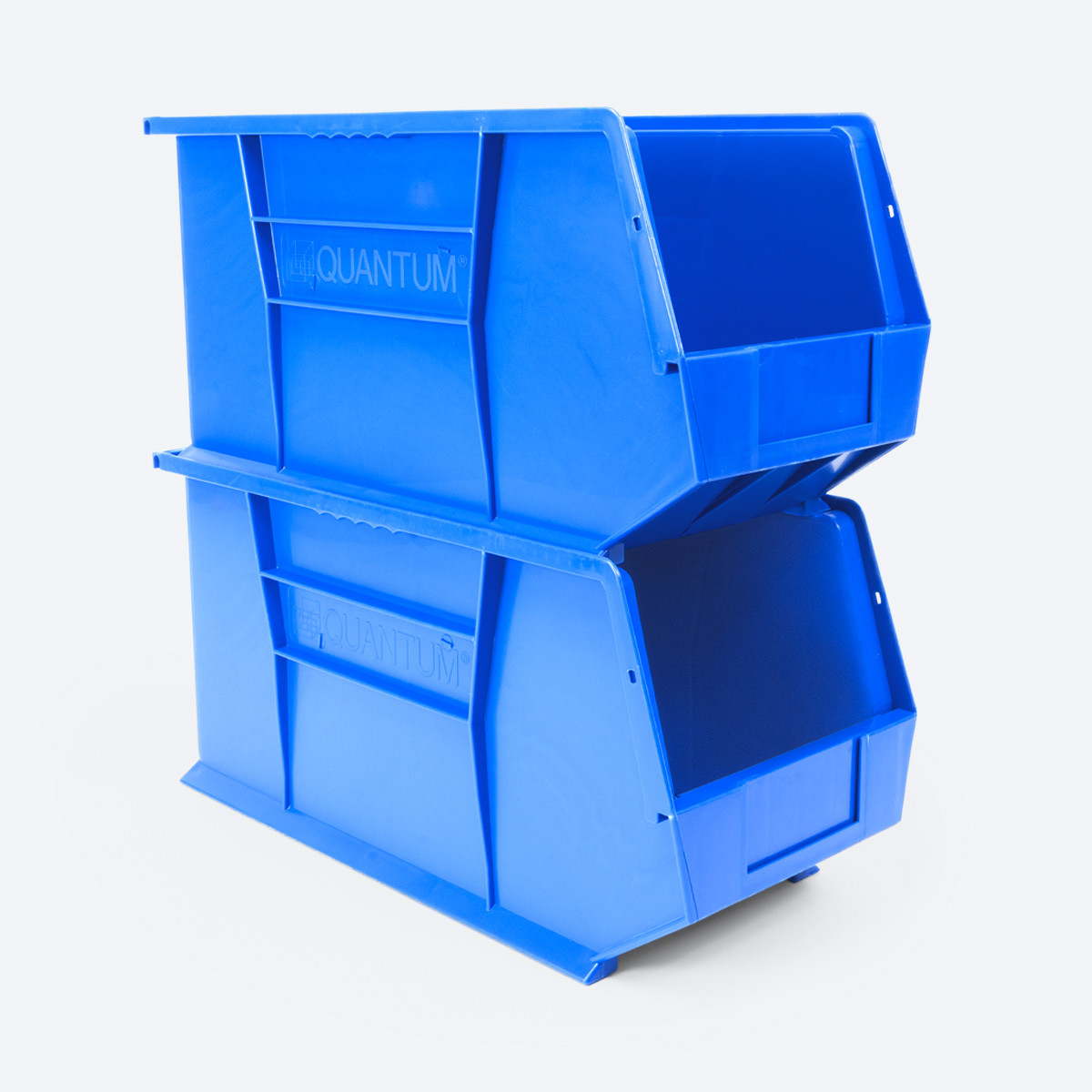 Proferred Blue Stackable Bins 18" x 8-1/4" x 9" - Stacked View