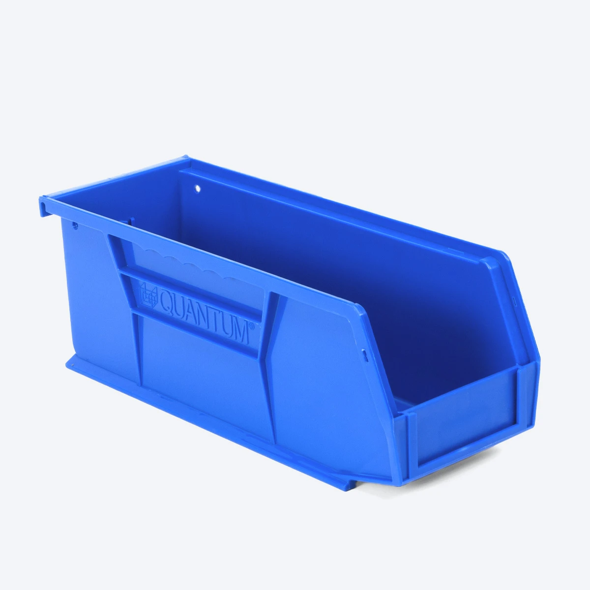 Proferred Blue Stackable Bin 10-7/8" x 4-1/8" x 4" - Front View