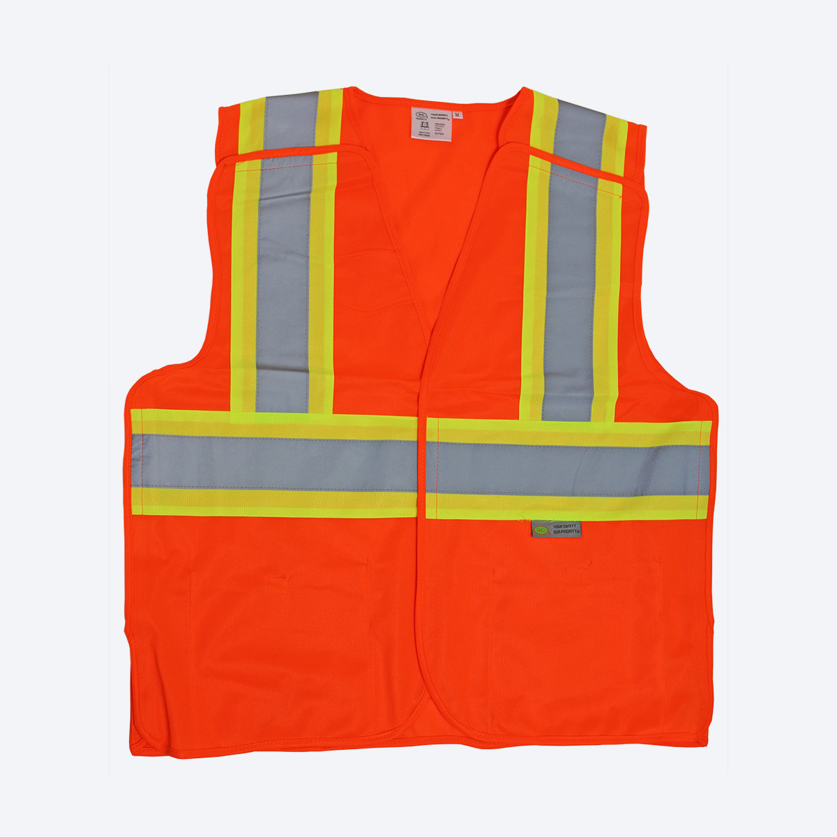 Class 2 Hi-Vis Breakaway Vest – Orange, 6 Vests per Pack