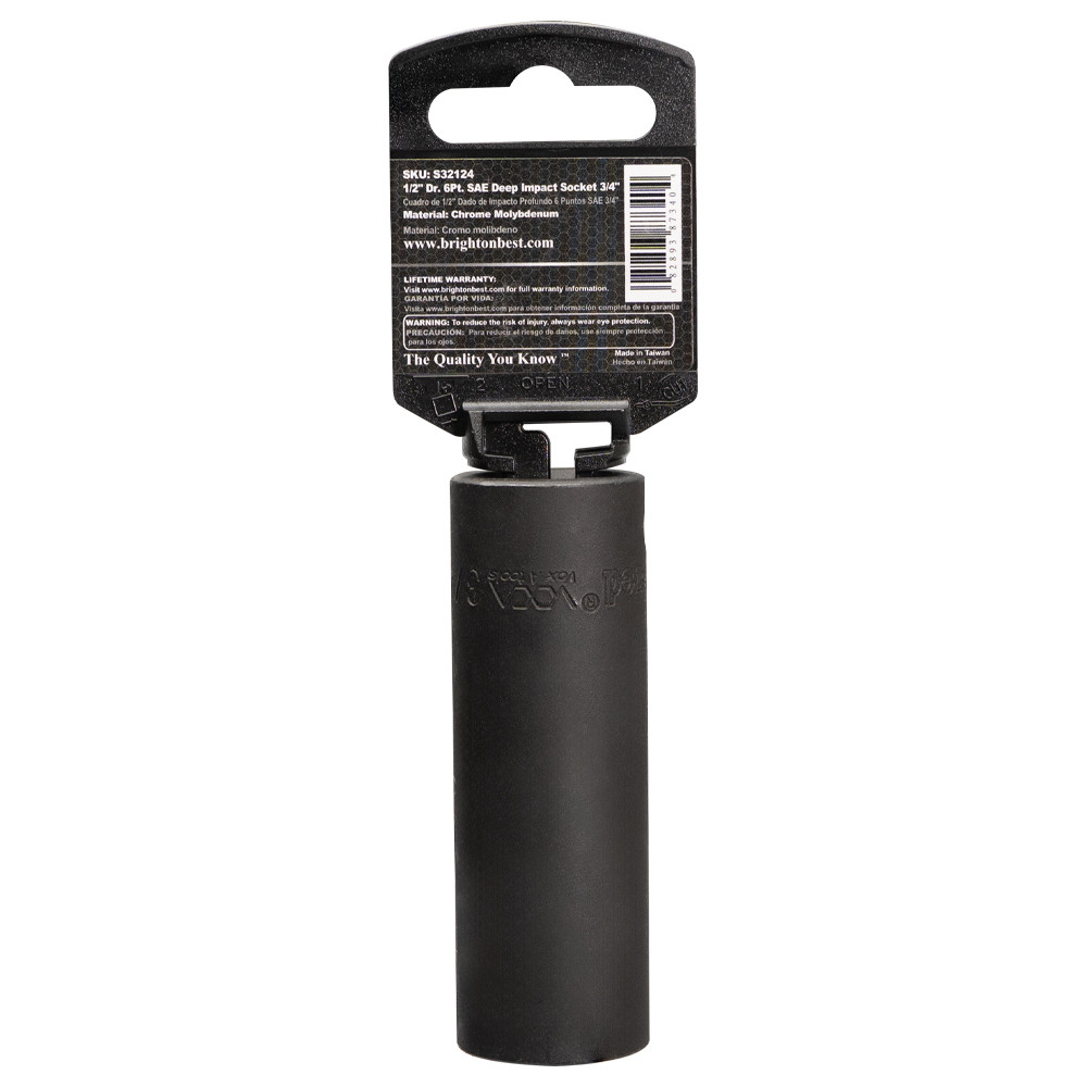 1/2" Drive SAE 6-Point Deep Impact Socket