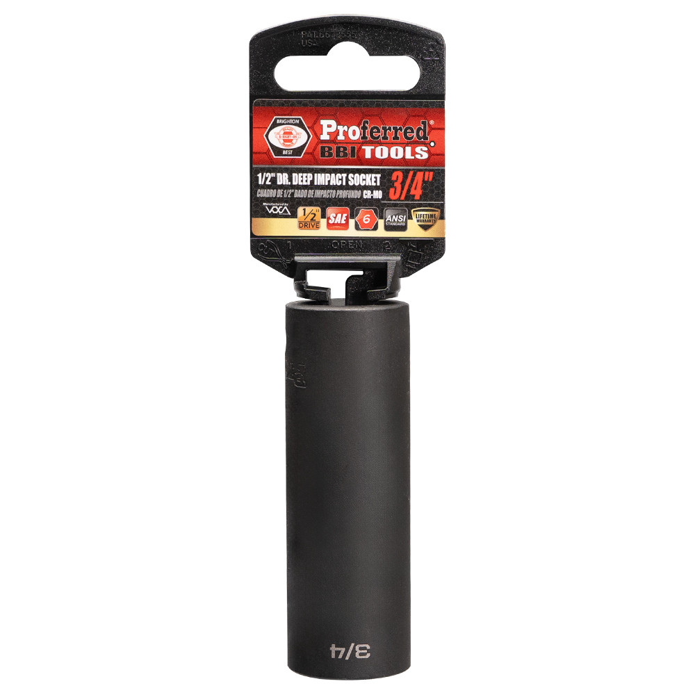 1/2" Drive SAE 6-Point Deep Impact Socket