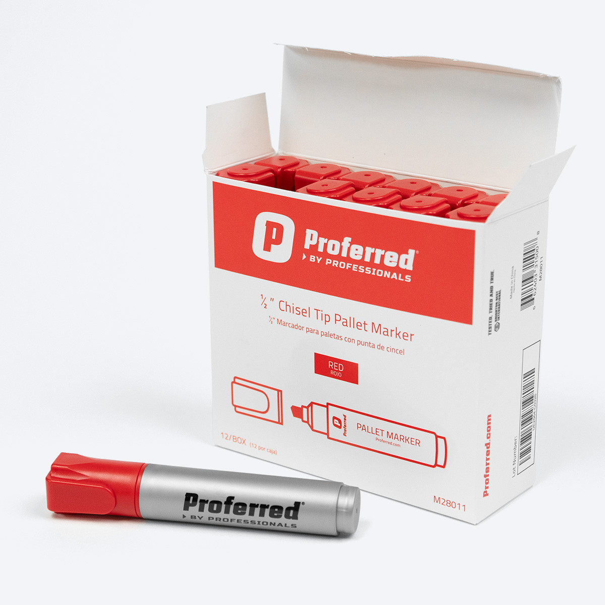 1/2" Chisel-Tip Pallet Markers, 12/Box