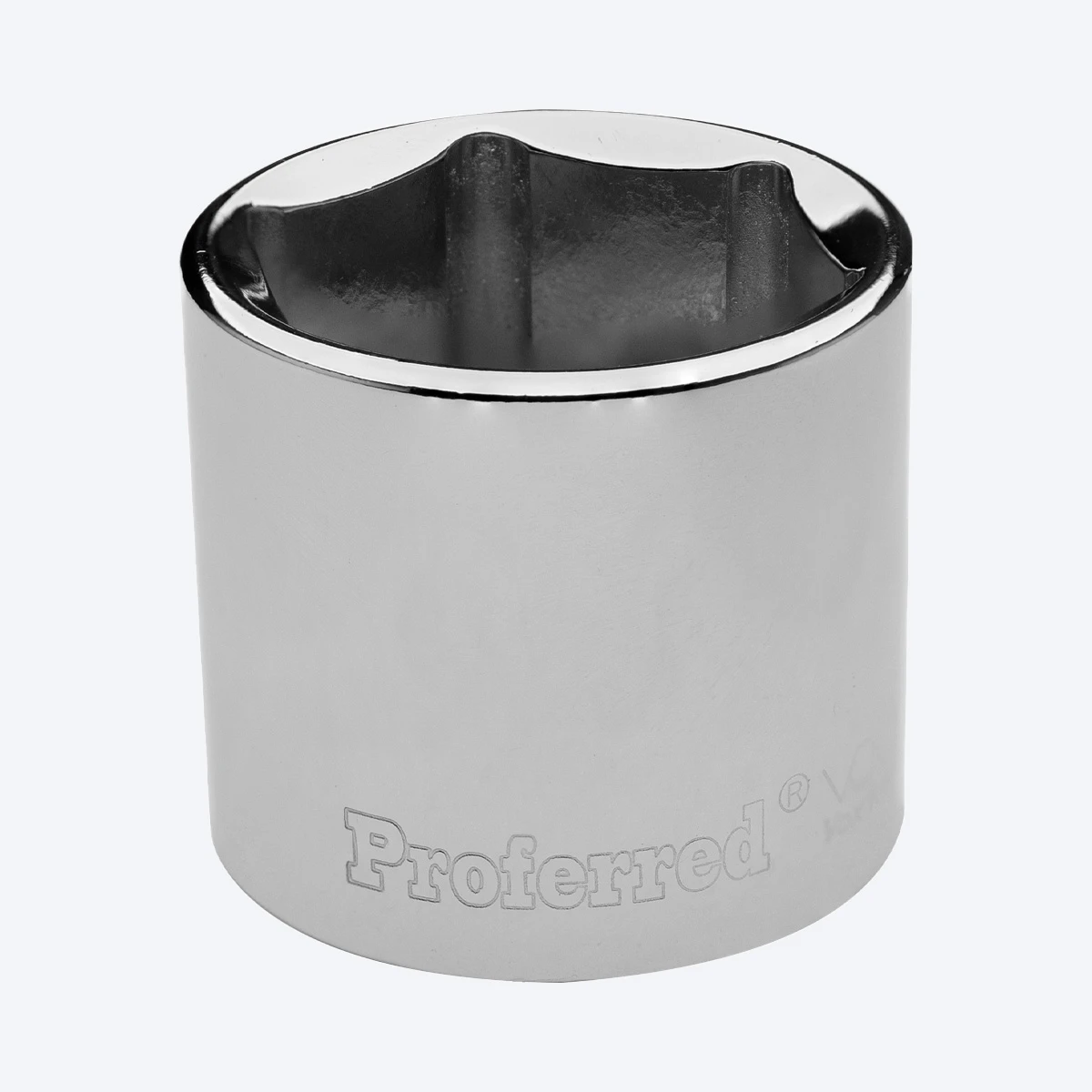 Proferred 1" 3/8" Drive SAE 6-Point Standard Socket with polished chrome finish