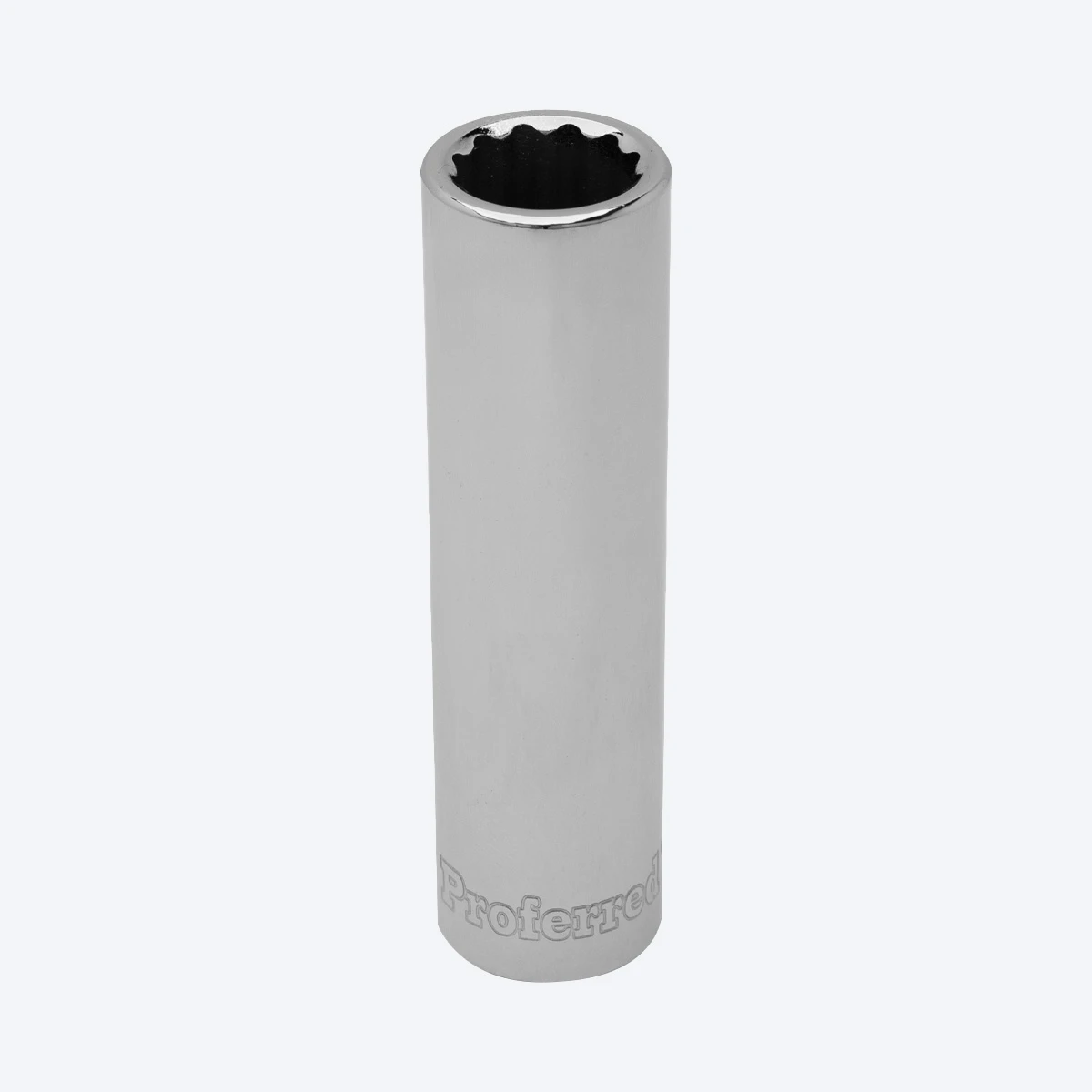 Proferred 7/16" 3/8" Drive SAE 12-Point Deep Socket with polished chrome finish