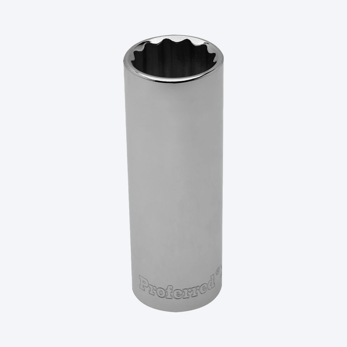 Proferred 5/8" 3/8" Drive SAE 12-Point Deep Socket with polished chrome finish