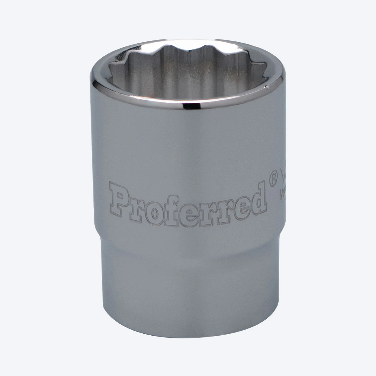 Proferred 13/16" 1/2" Drive SAE 12-Point Standard Socket with polished chrome finish