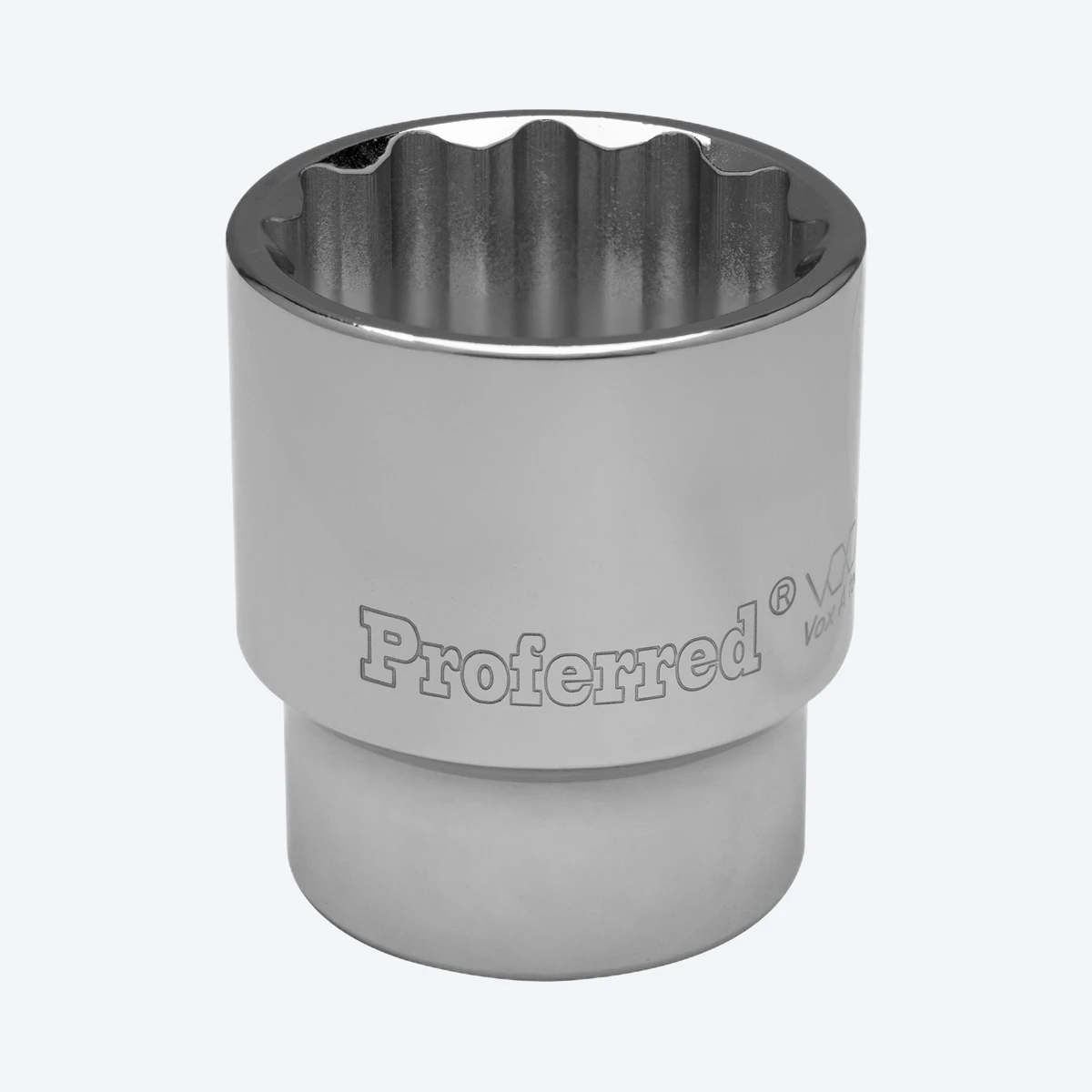 Proferred 1-3/16" 1/2" Drive SAE 12-Point Standard Socket with polished chrome finish