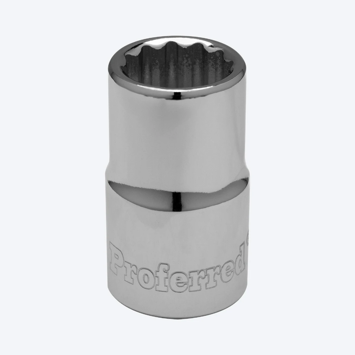 Proferred 9/16" 1/2" Drive SAE 12-Point Standard Socket with polished chrome finish