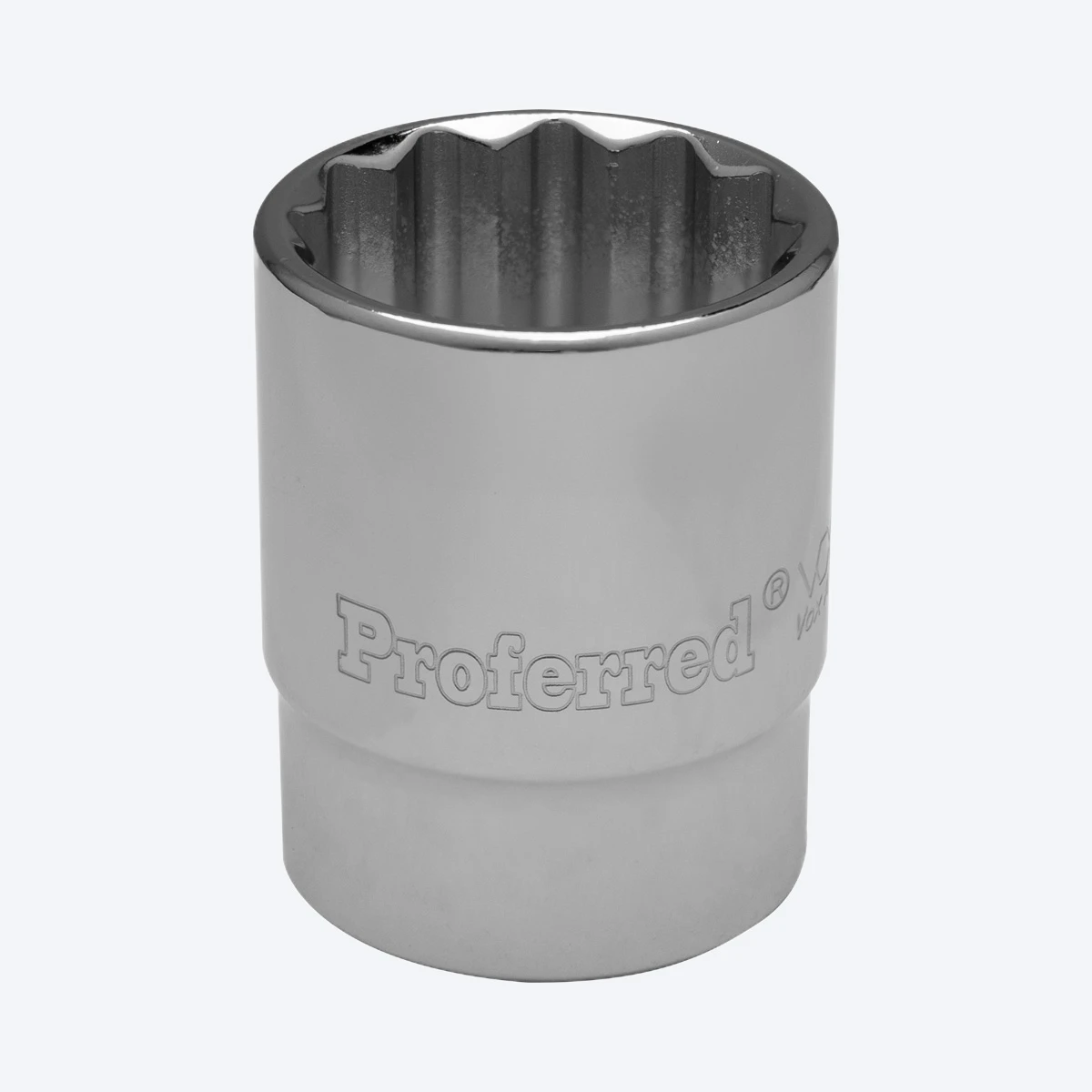 Proferred 1" 1/2" Drive SAE 12-Point Standard Socket with polished chrome finish