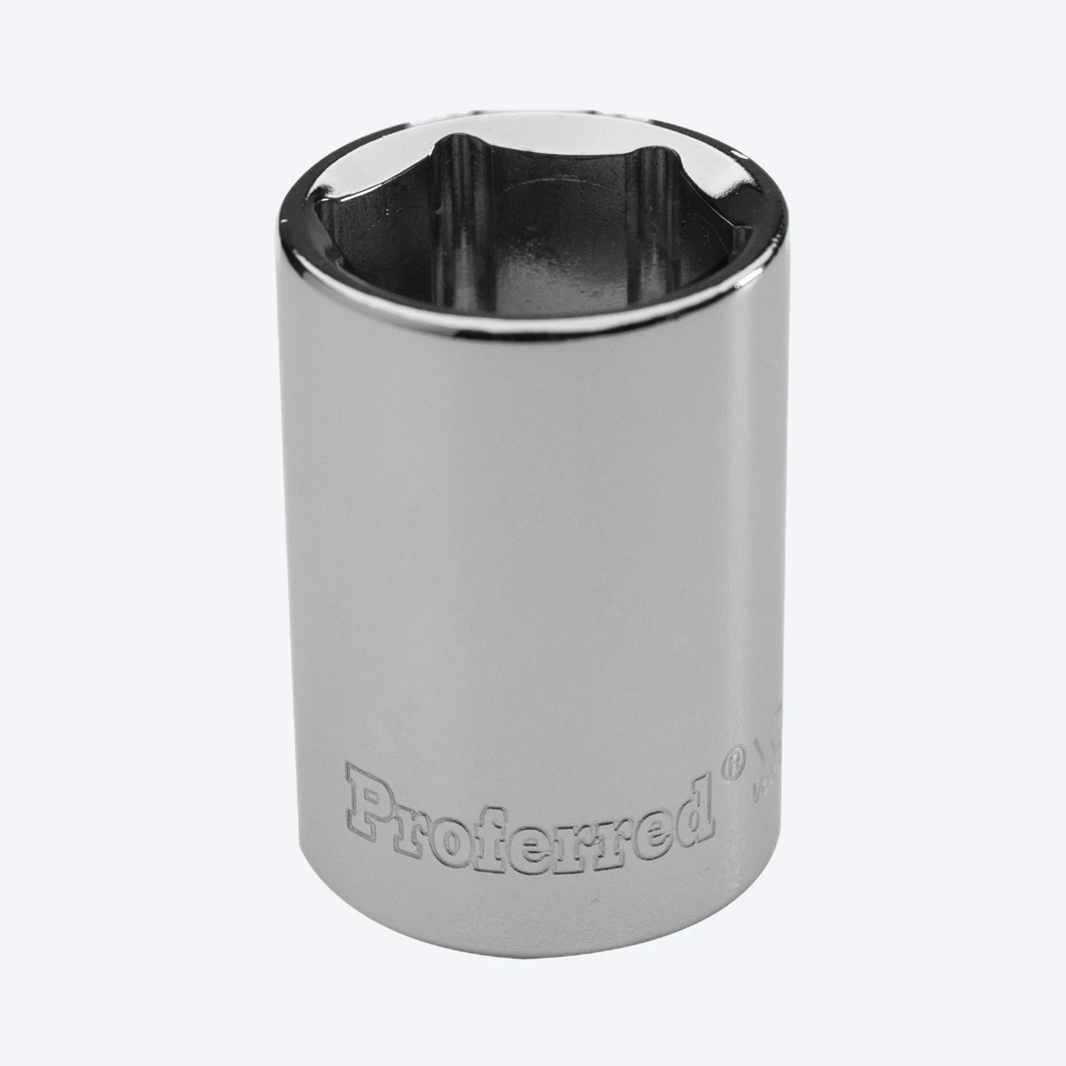 Proferred 1/4" Drive 12 mm Metric 6-Point Standard Socket with polished chrome finish