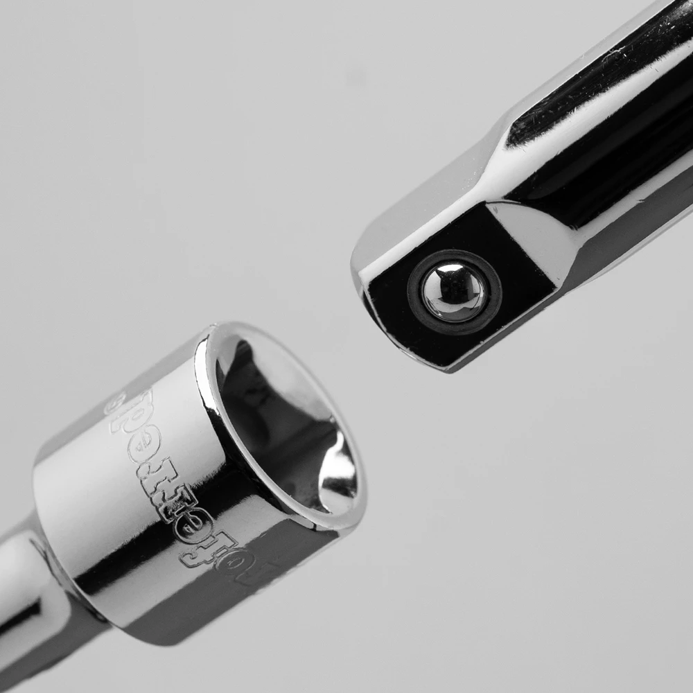 Close-up of Proferred 3/8" Drive Metric 6-Point Standard Socket showing square drive opening and ratchet connection