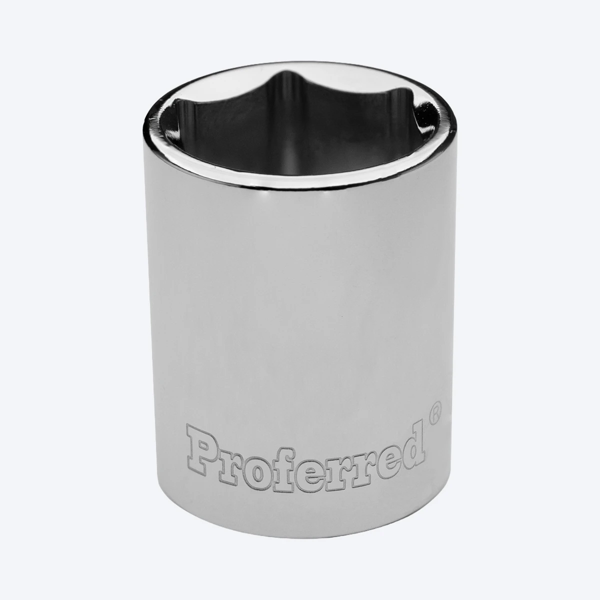 Proferred 3/8" Drive 17 mm Metric 6-Point Standard Socket with polished chrome finish