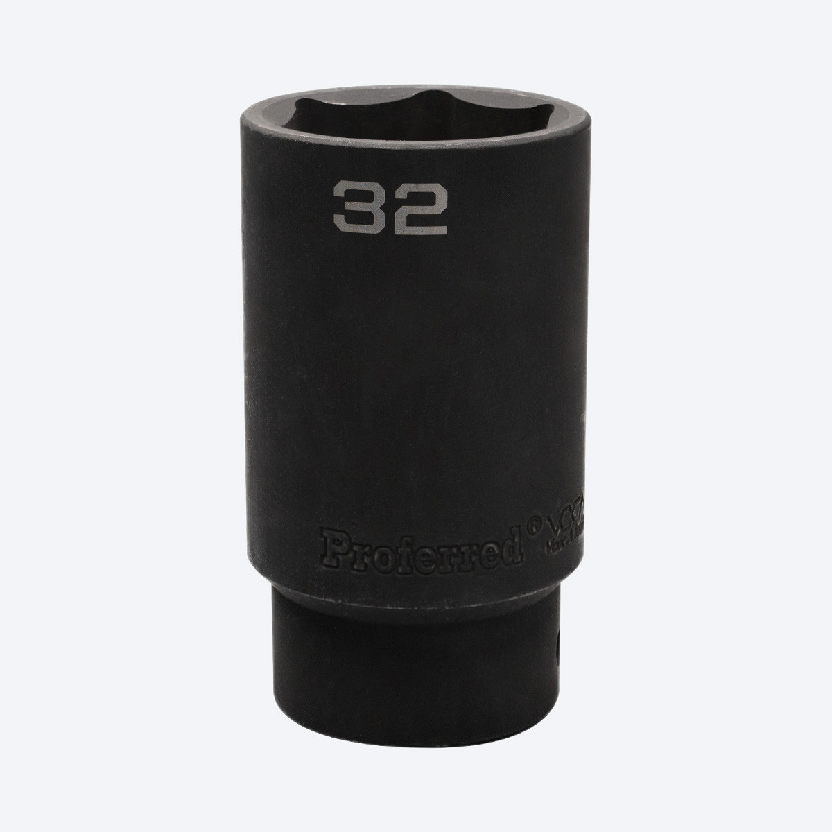 Proferred 1/2" Drive 32mm Metric 6-Point Deep Impact Socket with black finish