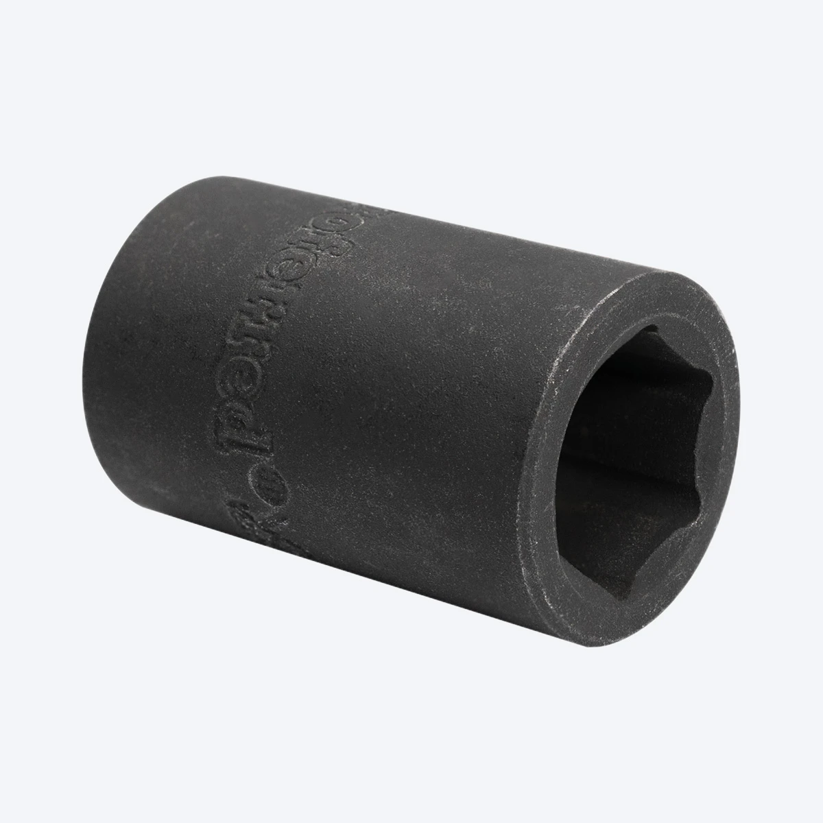 Proferred 3/8" Drive Metric 6-Point Standard Impact Socket angled view showing black finish and 6-point opening