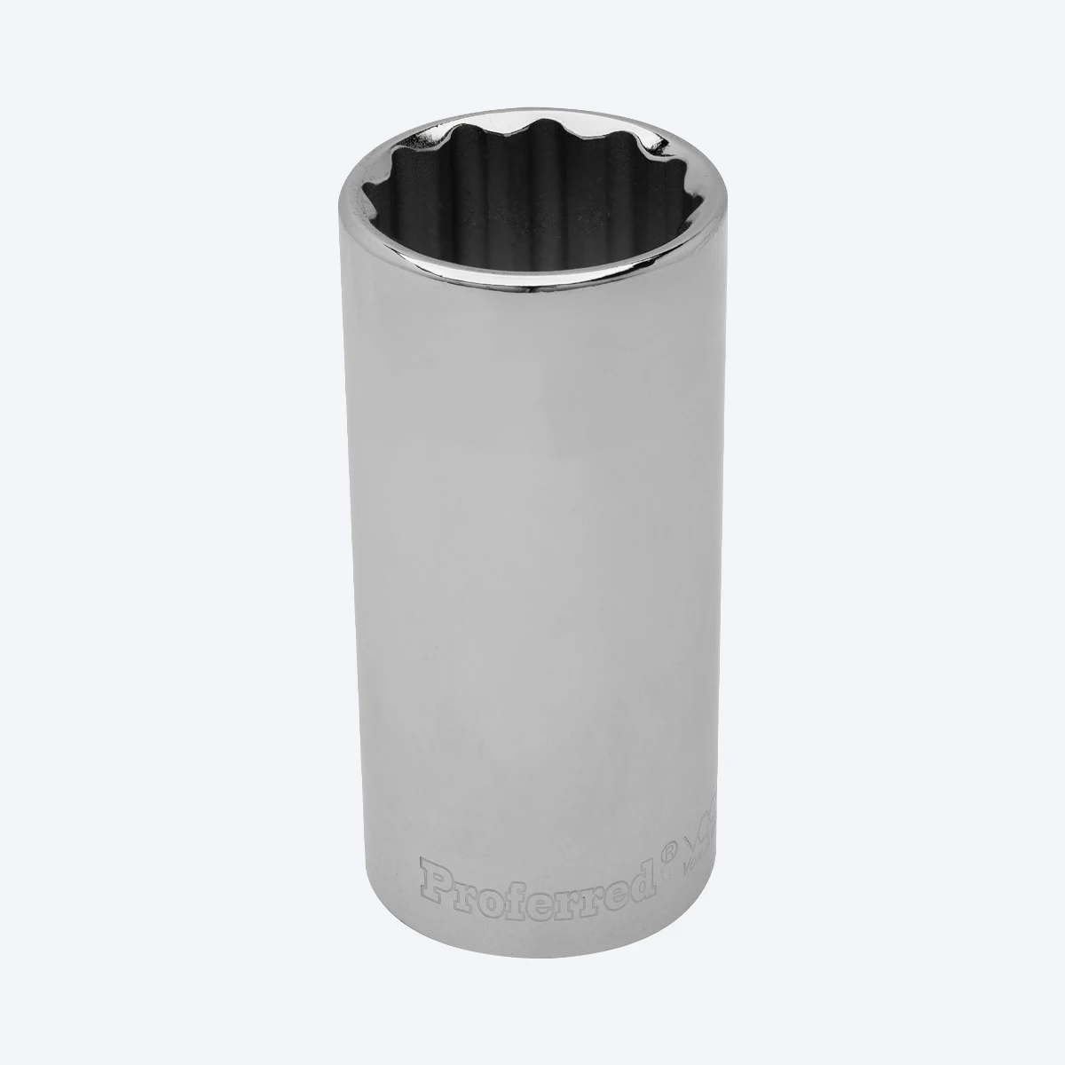 Proferred 3/8" Drive 18mm Metric 12-Point Deep Socket with chrome finish