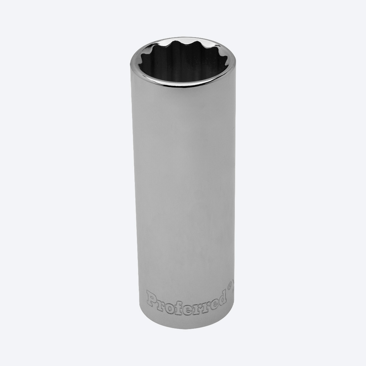 Proferred 3/8" Drive 14mm Metric 12-Point Deep Socket with chrome finish